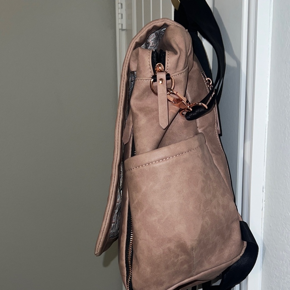 Petunia Pickle Bottom Boxy Backpack in Dusty Rose Matte leatherette - Picture 4 of 16